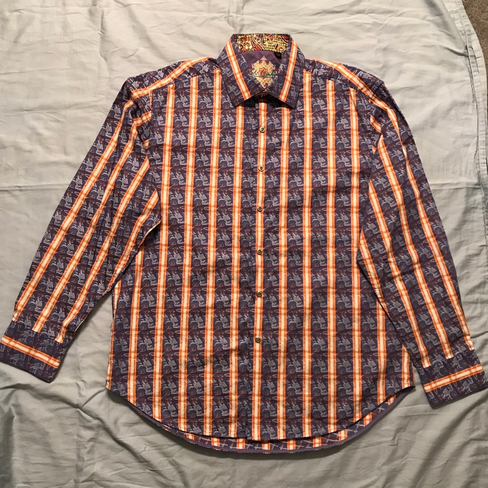 Robert Graham Purple and Orange Long Sleeve Shirt